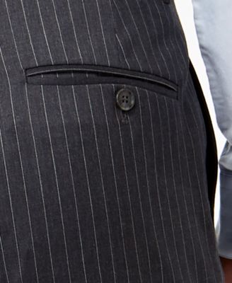 Tommy Hilfiger Men's Slim-Fit TH Flex Stretch Gray/White Stripe Suit Pants