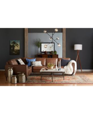 Furniture CLOSEOUT! Maida 3-Pc. Leather Sectional with Sofa & Loveseat