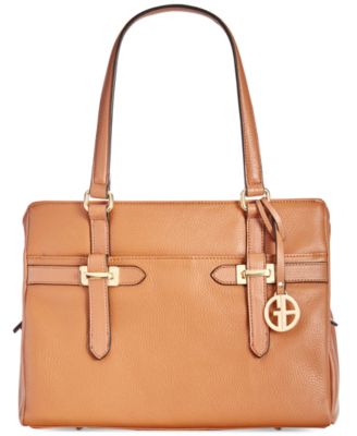 macys leather tote