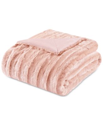 Duke Ribbed Faux-Fur Throw, 50" x 60"