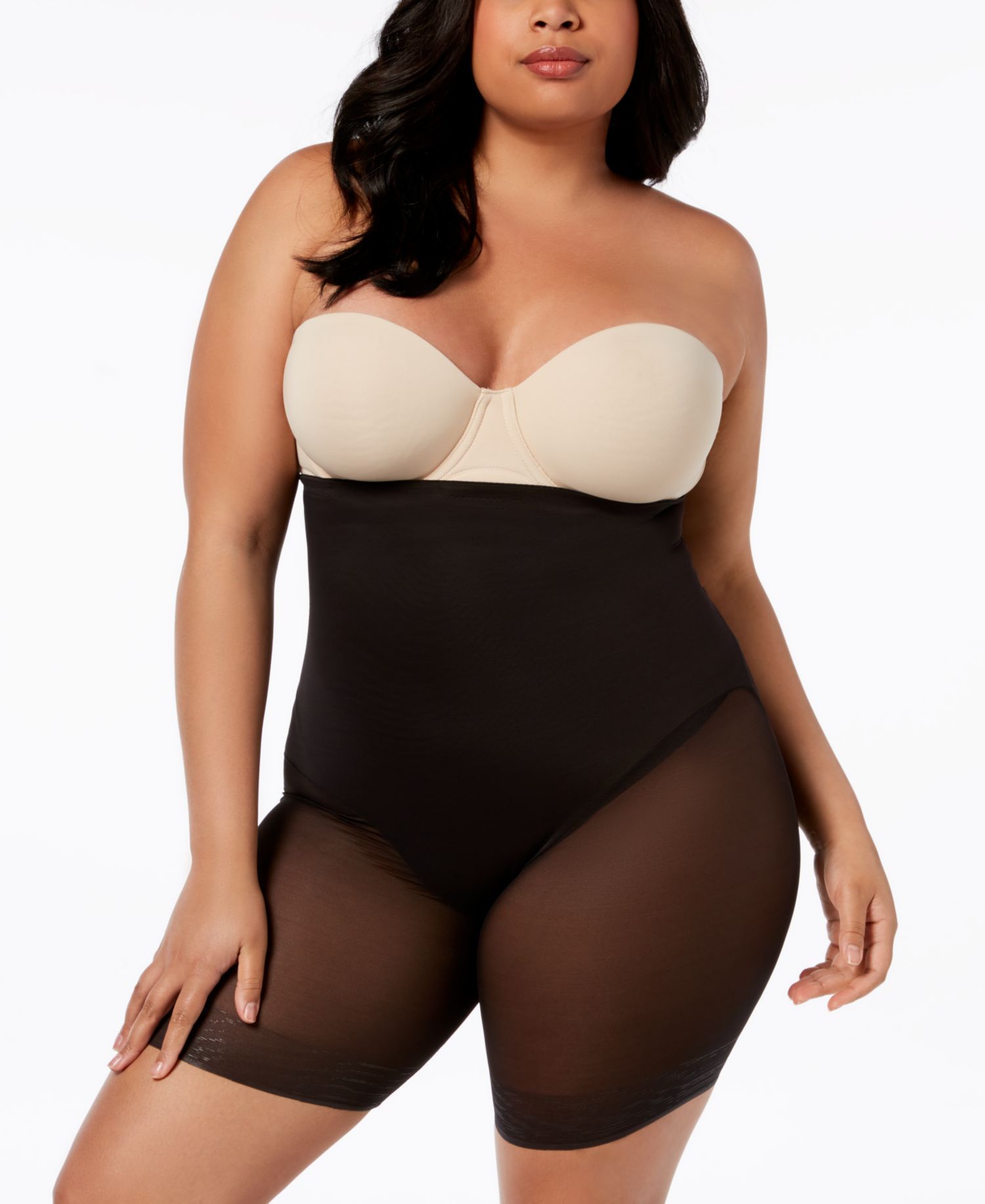Women's Extra Firm Tummy-Control Sheer Trim Thigh Slimmer 2789