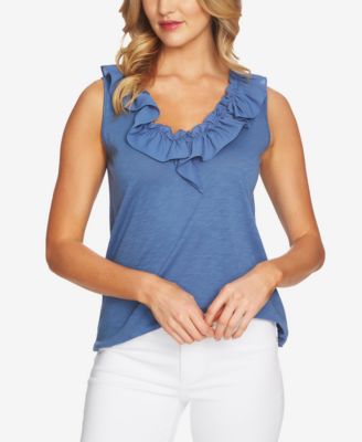 CeCe V-Neck Ruffled Top - Macy's