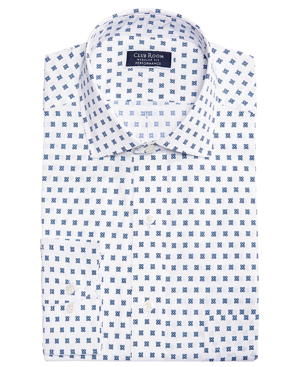 Club Room Slim Fit Performance Stretch Foulard Print Men's Dress Shirt