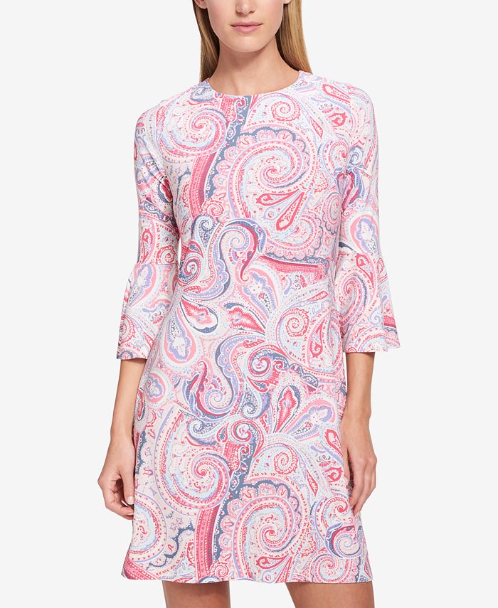 Tommy Hilfiger Women's Paisley Print Shirtdress Red Size 6