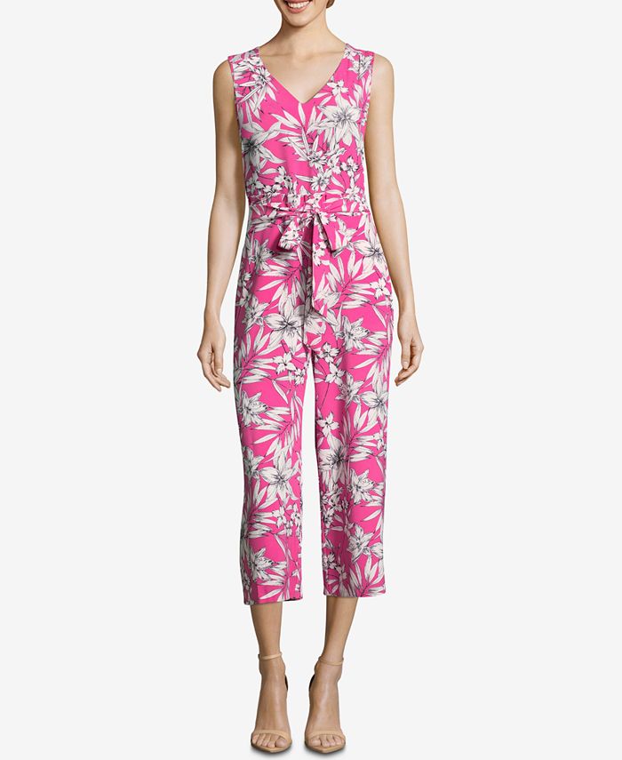 ECI Tie-Front Cropped Jumpsuit - Macy's