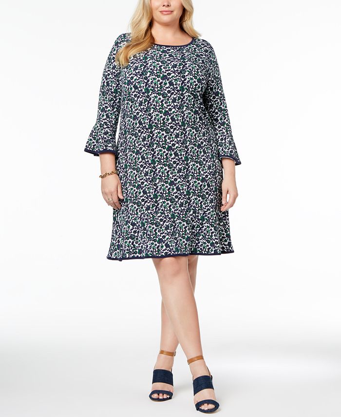 Michael Kors Plus Size Printed Flared Dress - Macy's