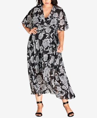 CITY CHIC - Trendy Plus Size Printed Wrap Dress