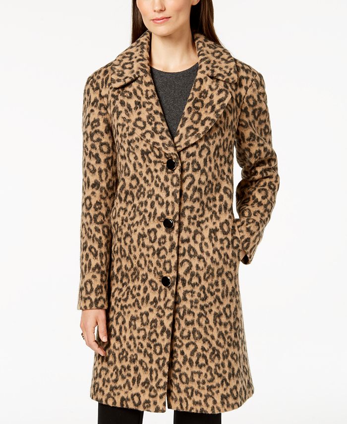 kate spade new york Leopard-Print Coat & Reviews - Coats & Jackets - Women  - Macy's