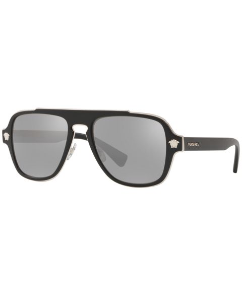 Женские солнцезащитные очки Versace Sunglasses, VE2199, цвет: Чёрный / Серый серебряный