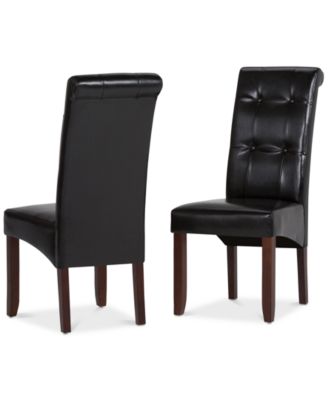 Verona Faux Leather Set of 2 Tufted Parson Chairs,