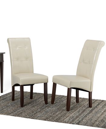 Simpli Home - Set of 2 Tufted Fabric Parson Chairs, Direct Ship