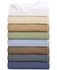 Cotton Diagonal-Weave Blankets