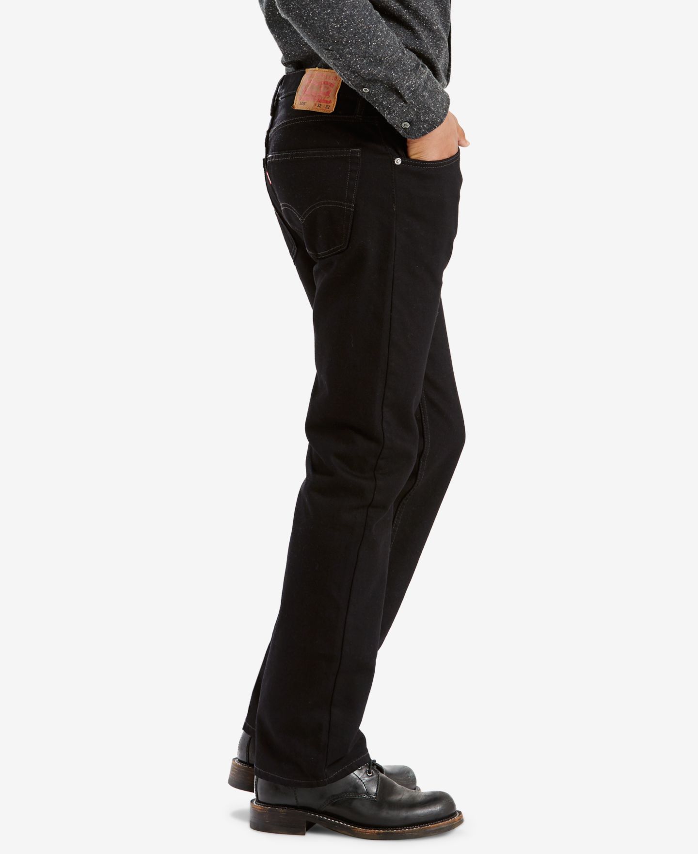 Мужские джинсы Levi's 505™ Non-Stretch Regular Fit, цвет: Чёрный — фото 2