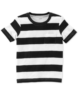 boys black and white striped t shirt