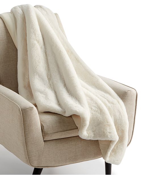 Martha Stewart Collection FauxFur Reversible 50" x 60" Throw, Created