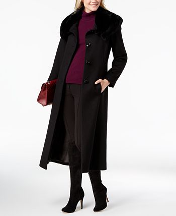 Forecaster Women's Notched-Collar Maxi Walker Coat Black Size 10