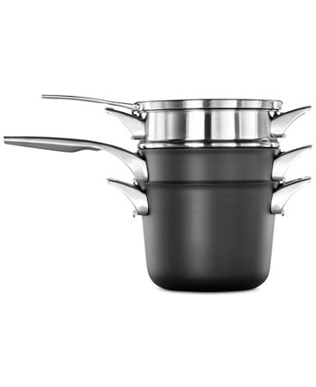 Calphalon Premier Space-Saving Hard-Anodized Non-Stick 4.5-Qt. Doubler  Boiler Saucepan - Macy's