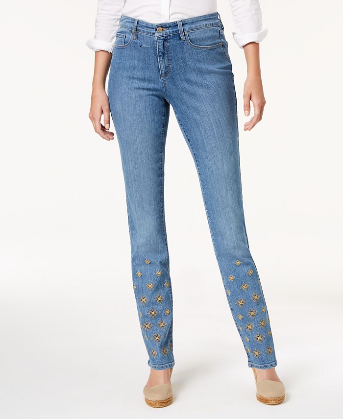 Charter Club Petite Emma Embroidered Jeans, Created for Macy's Macy's