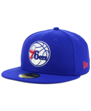 Shop New Era Philadelphia 76ers Basic 59fifty Fitted Cap 2018 In Royalblue