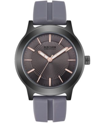 Kenneth Cole Reaction Men's Gray Silicone Strap Watch 46mm - Macy's