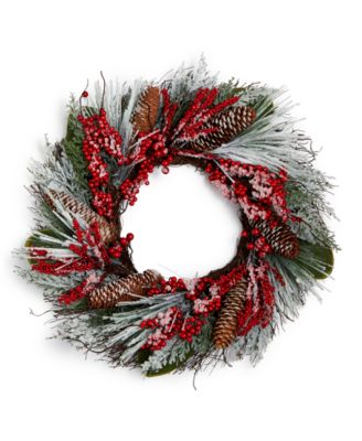 Martha Stewart Collection - Pine & Berries Christmas Wreath
