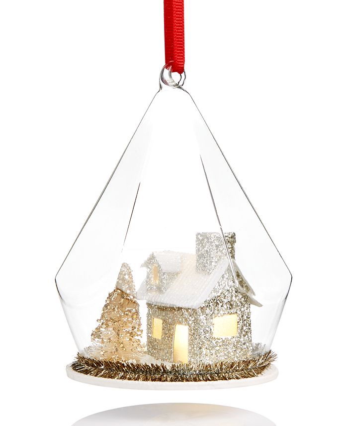 Holiday Lane LightUp House Under Glass Dome Ornament, Created for Macy's Macy's