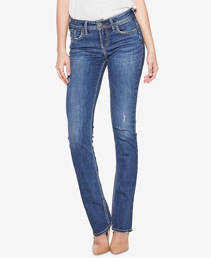 Jeans Donna Silver Jeans Co. Elyse Straight Leg – Vita Media, Comfort Fit, Lavaggio Medio ECF335 – Taglie Forti (50 Plus Corto)