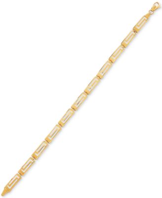 Italian Gold - Greek Key Link Bracelet in 14k Gold