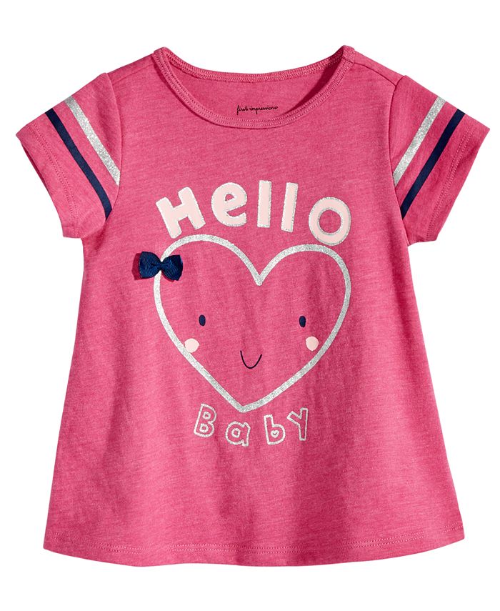 First Impressions Toddler Girls Hello Baby-Print T-Shirt, Created for ...