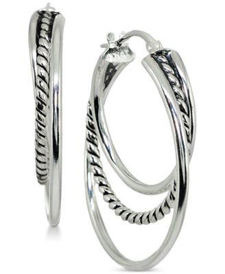 silver bangle earrings