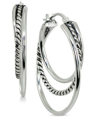 Giani Bernini Sterling Silver Earrings,Large Teardrop Hoop Earrings Le –  Dollars To Save