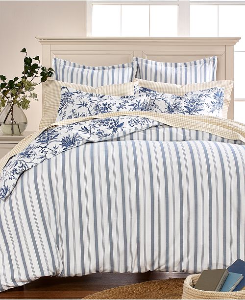 Martha Stewart Collection Cozy Toile Cotton Flannel Bedding