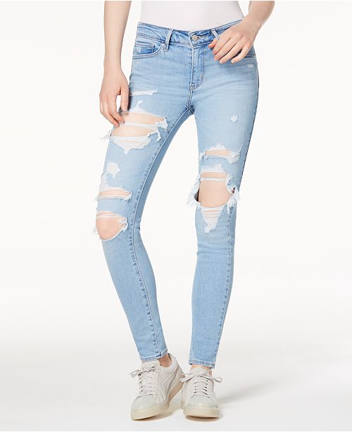 Levi's 711 Ripped Skinny Jeans & Reviews - Jeans - Women - Macy's