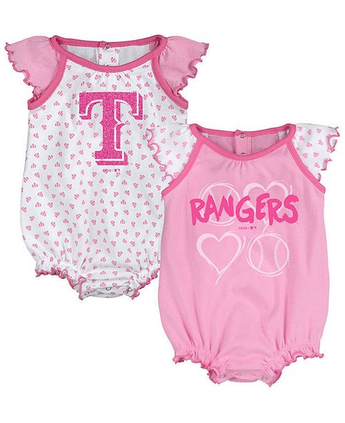Outerstuff Texas Rangers Heart Creeper Set Infants 0 9 Months