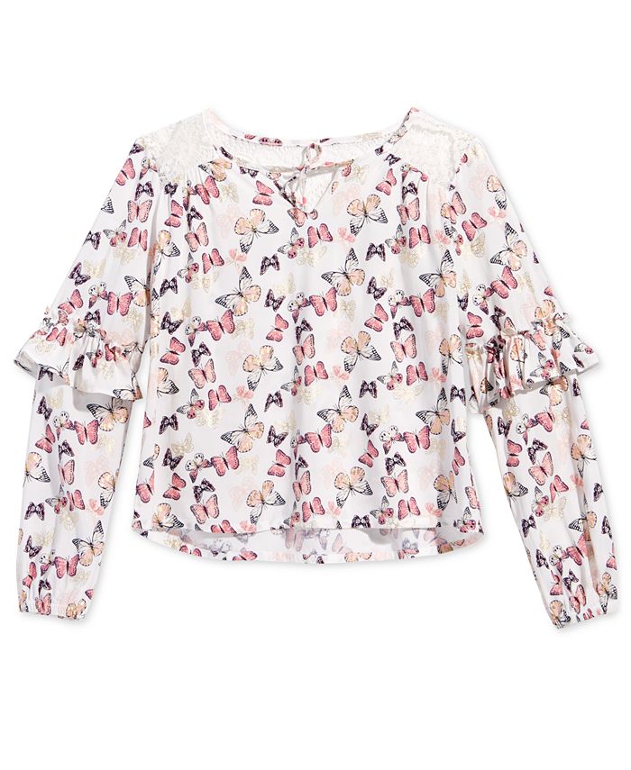 Epic Threads Big Girls Butterfly-Print Top, Created for Macy's - Macy's