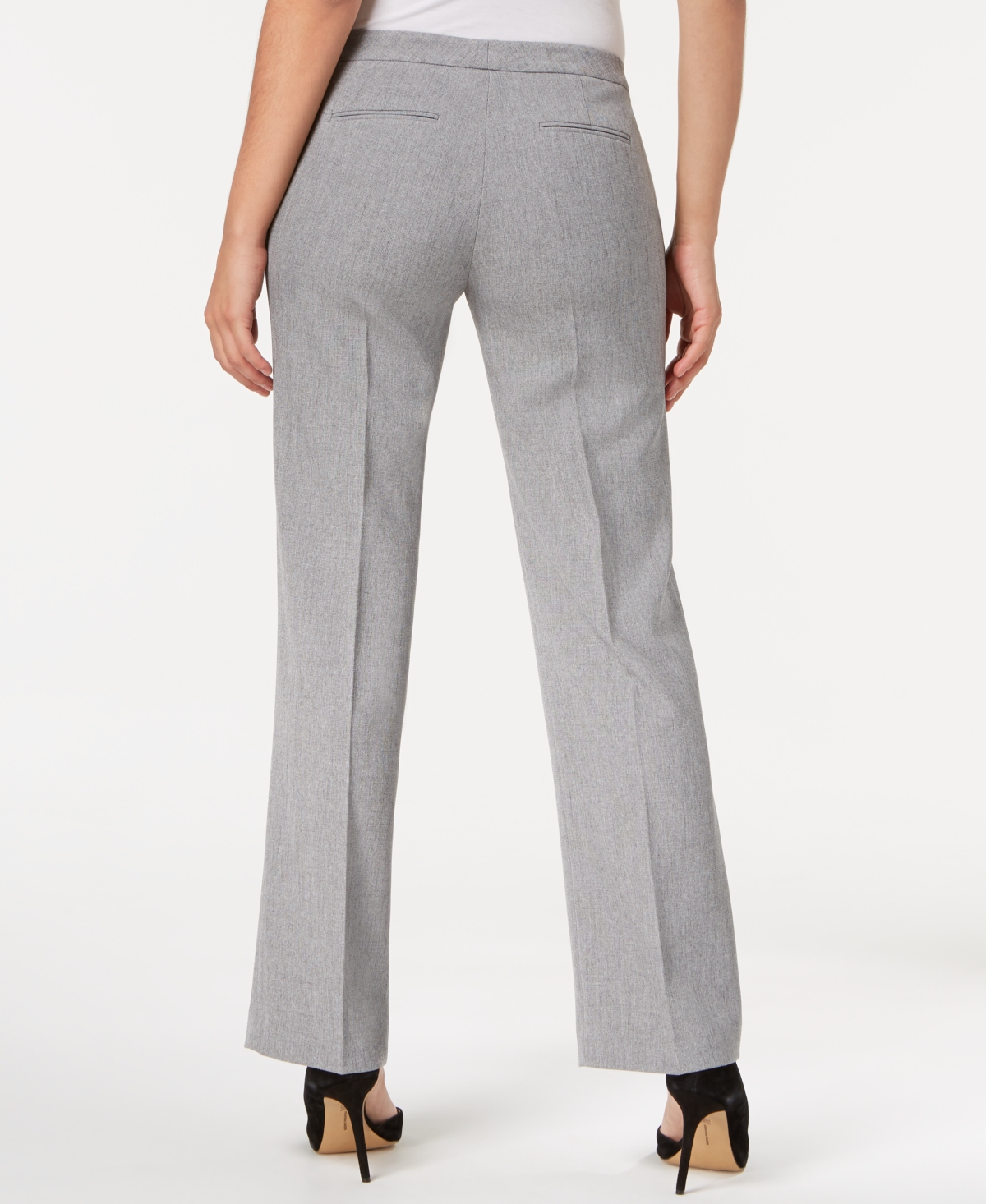 Shop Kasper Petite Tab-waist, Straight-fit Modern Dress Pants In Black
