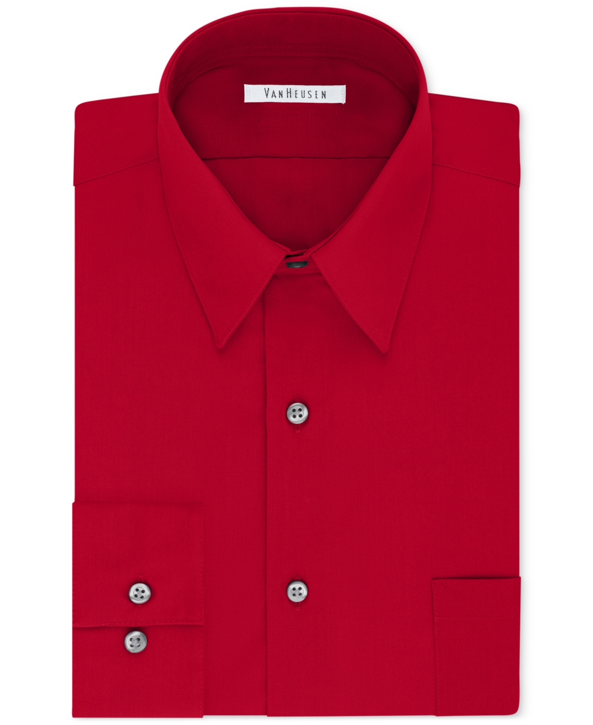 VAN HEUSEN MEN'S BIG & TALL CLASSIC/REGULAR FIT WRINKLE FREE POPLIN SOLID DRESS SHIRT 