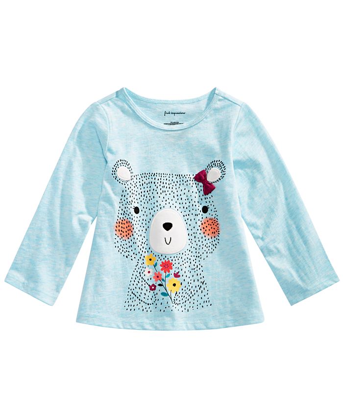 First Impressions Toddler Girls Flower Bear Graphic T-Shirt, Created ...