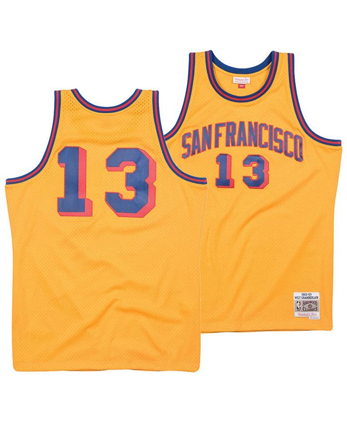 Mitchell & Ness Men's San Francisco Warriors Wilt Chamberlain Swingman Jersey Gold Large