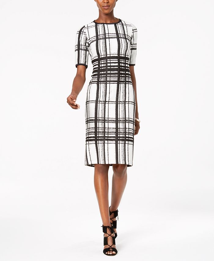 Taylor Plaid Jacquard-Knit Dress - Macy's