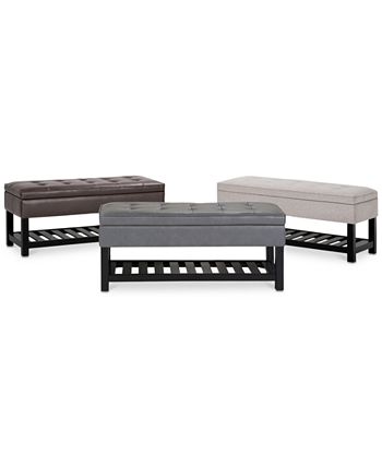 Simpli Home - Verona Storage Ottoman, Quick Ship