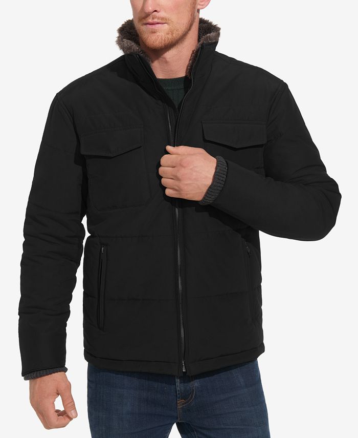 Weatherproof Men s Full Zip Puffer Jacket with Faux Fur Trim Macy s