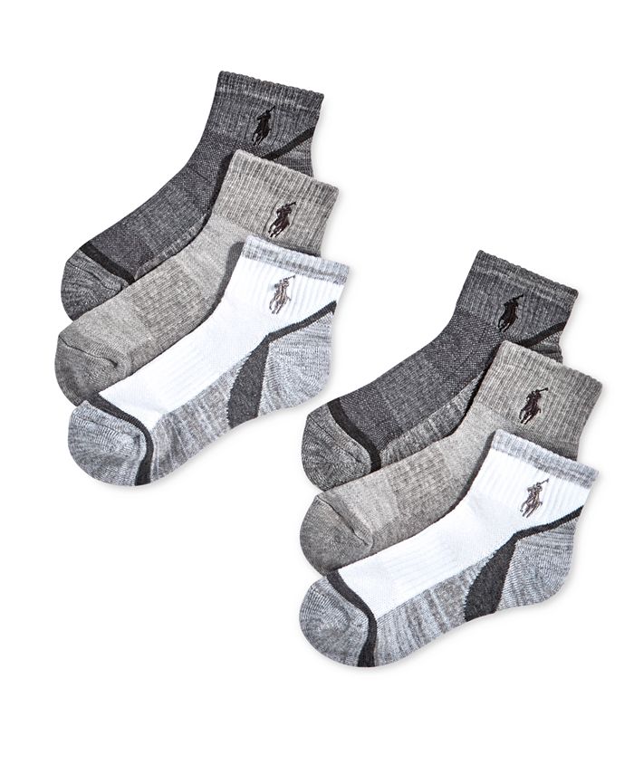 Polo Ralph Lauren - Little & Big Boys 6-Pack Marled Quarter-Length Socks