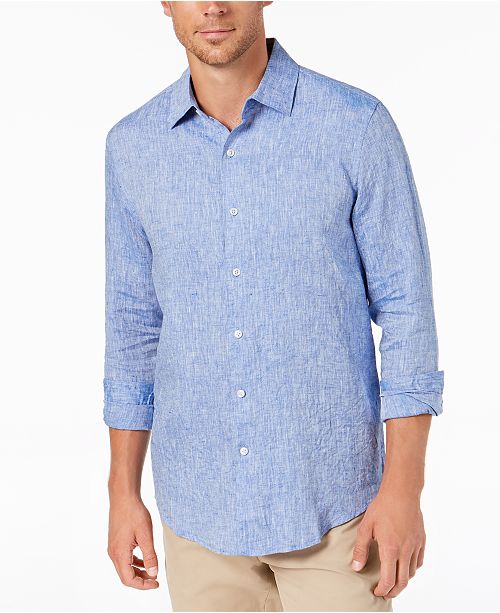 Tasso Elba Men S Long Sleeve Linen Shirt Created For Macy S
