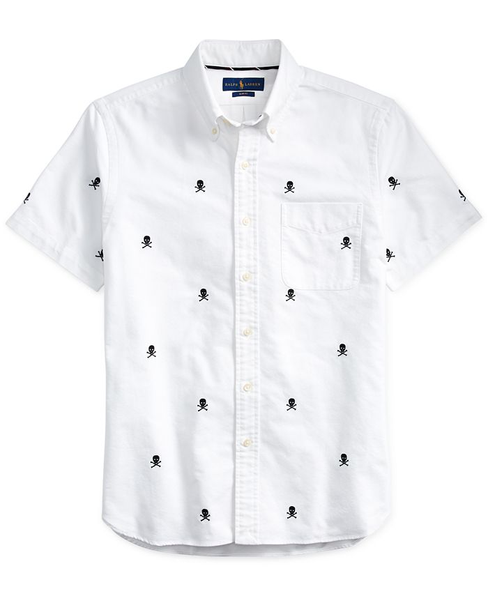 Polo Ralph Lauren Men's Big & Tall Classic Fit Embroidered Skull Oxford ...