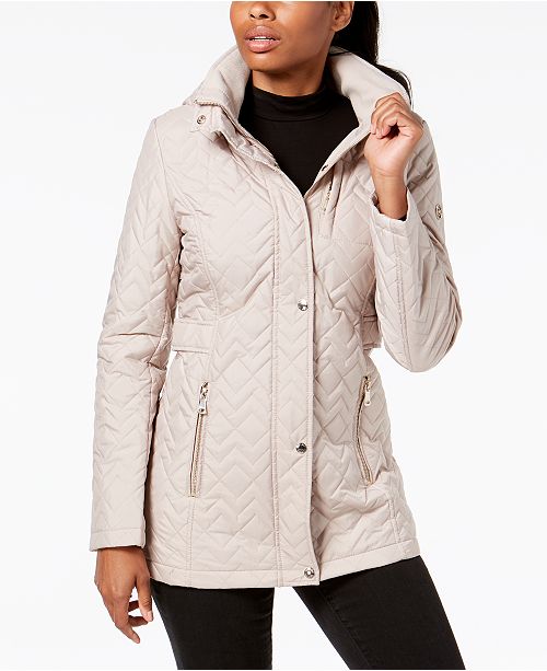Calvin Klein Hooded Quilted Puffer Coat & Reviews - Coats - Women - Macy's