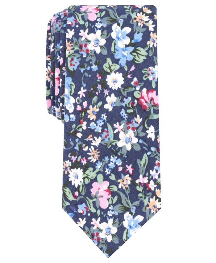 Bar III Men's Tulum Floral Skinny Tie, Created for Macy's Macy's