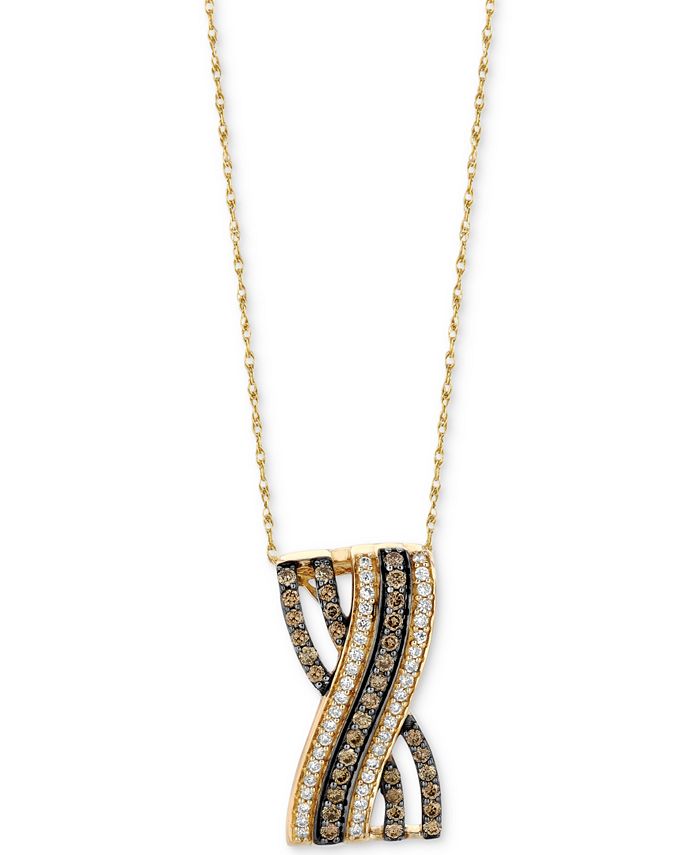 Le Vian - Diamond Overlap 18" Pendant Necklace (5/8 ct. t.w.) in 14k Gold