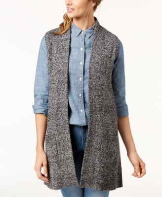 Karen Scott Petite Marled-Knit Sleeveless Vest, Created for Macy's - Macy's
