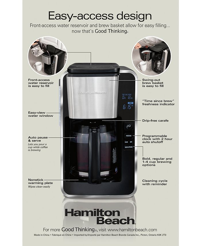 Hamilton Beach Programmable Easy Access Deluxe Coffee Maker Macy's